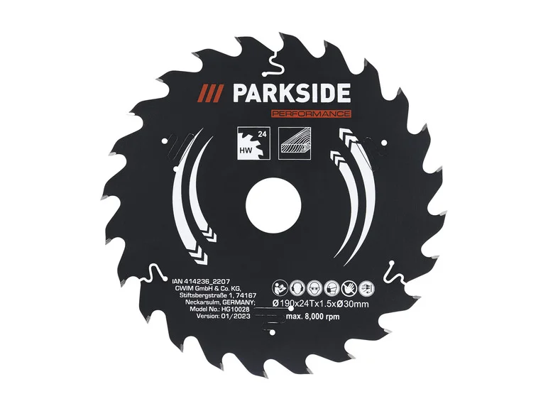 PARKSIDE PERFORMANCE® Lame de scie circulaire. 190 x 1.5 x 30 mm