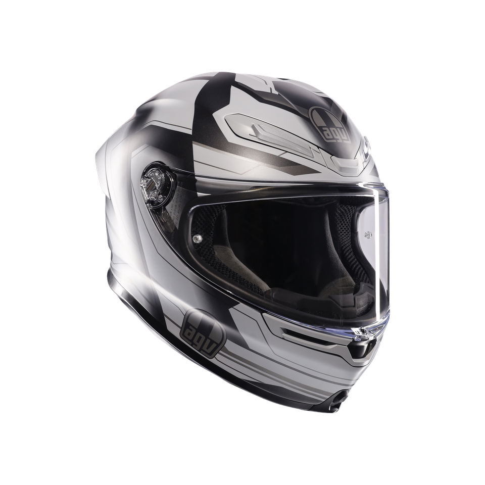 K6 S ULTRASONIC MATT BLACK/GREY - MOTORBIKE FULL FACE HELMET E2206