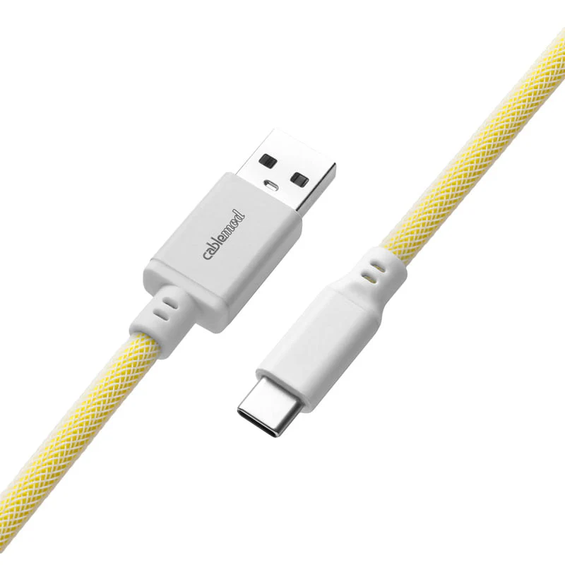 CableMod Pro Spiraltastaturkabel USB A auf USB Typ C. Zitroneneis – 150 cm