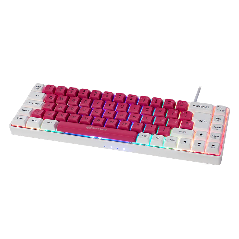 Gamiac TKL69G - Hvid/Rød - SF Tastatur - Blå Switch