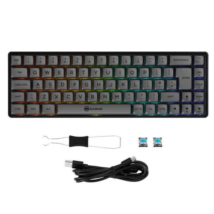 Gamiac TKL69G - Sort/Grå - SF Tastatur - Blå Switch