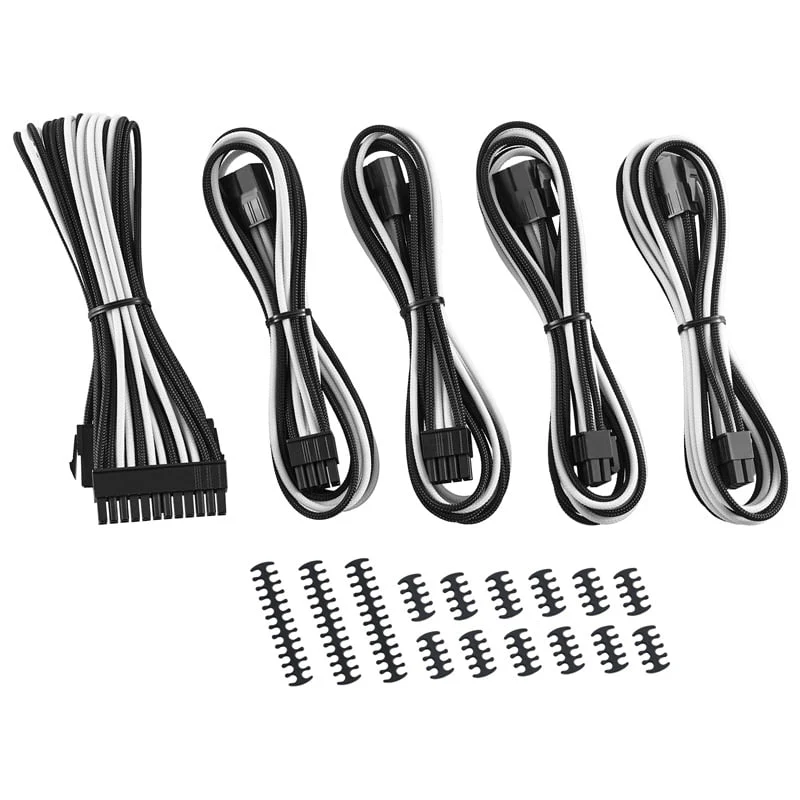 CableMod Classic ModMesh-Kabelverlängerungsset – 8+8-Serie – schwarz/weiß
