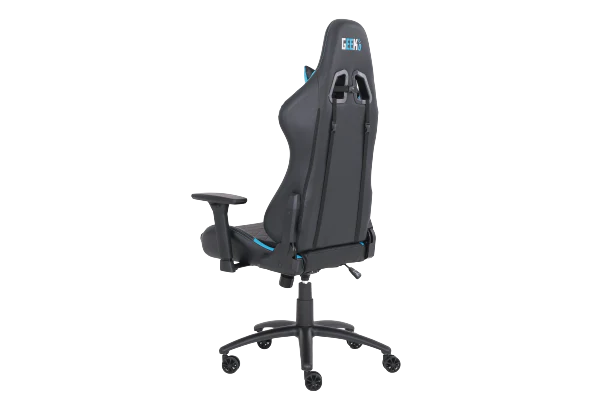 Geekd Vulcan Gaming-Stuhl. Schwarz/Blau – Oberseite aus PU-Leder – bis zu 120 kg