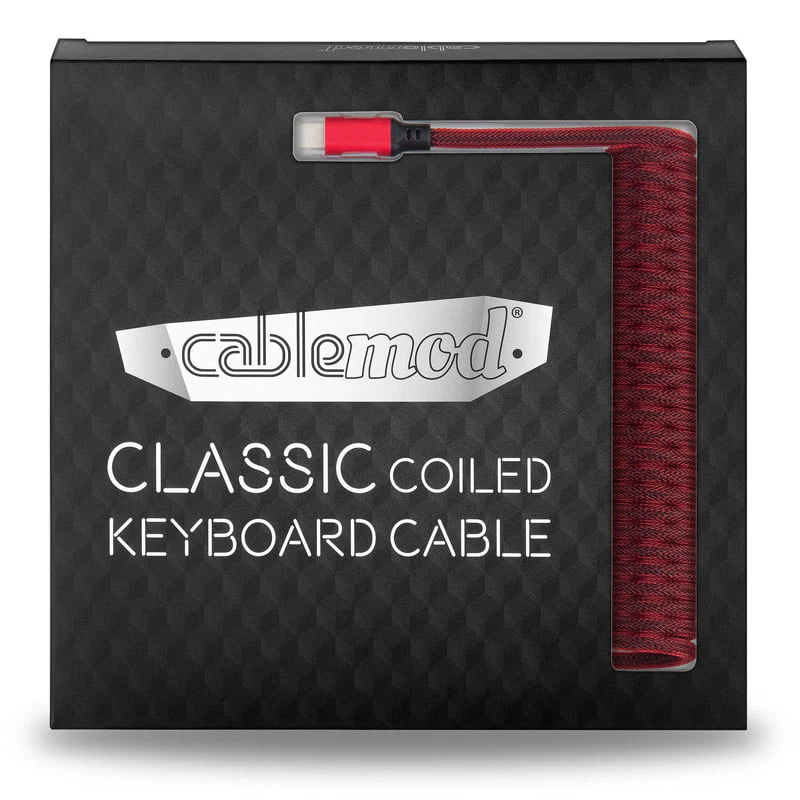 CableMod Classic Spiral-Tastaturkabel USB A auf USB Typ C. Republic Red – 150 cm