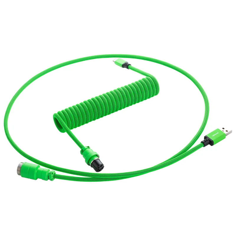 CableMod Pro Spiraltastaturkabel USB A auf USB Typ C. Viper Green – 150 cm