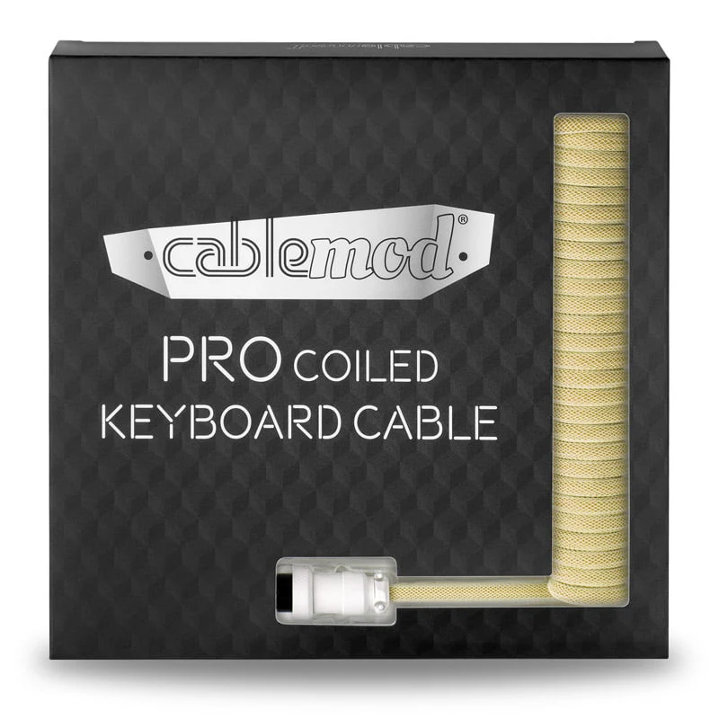 CableMod Pro Spiraltastaturkabel USB A auf USB Typ C. Zitroneneis – 150 cm