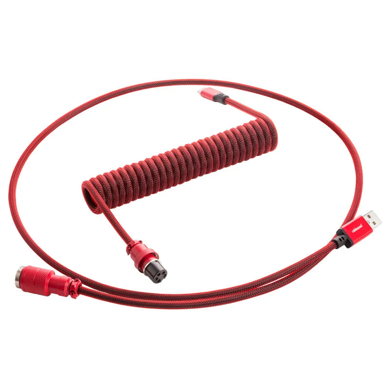CableMod Pro Spiraltastaturkabel USB A auf USB Typ C. Republic Red – 150 cm