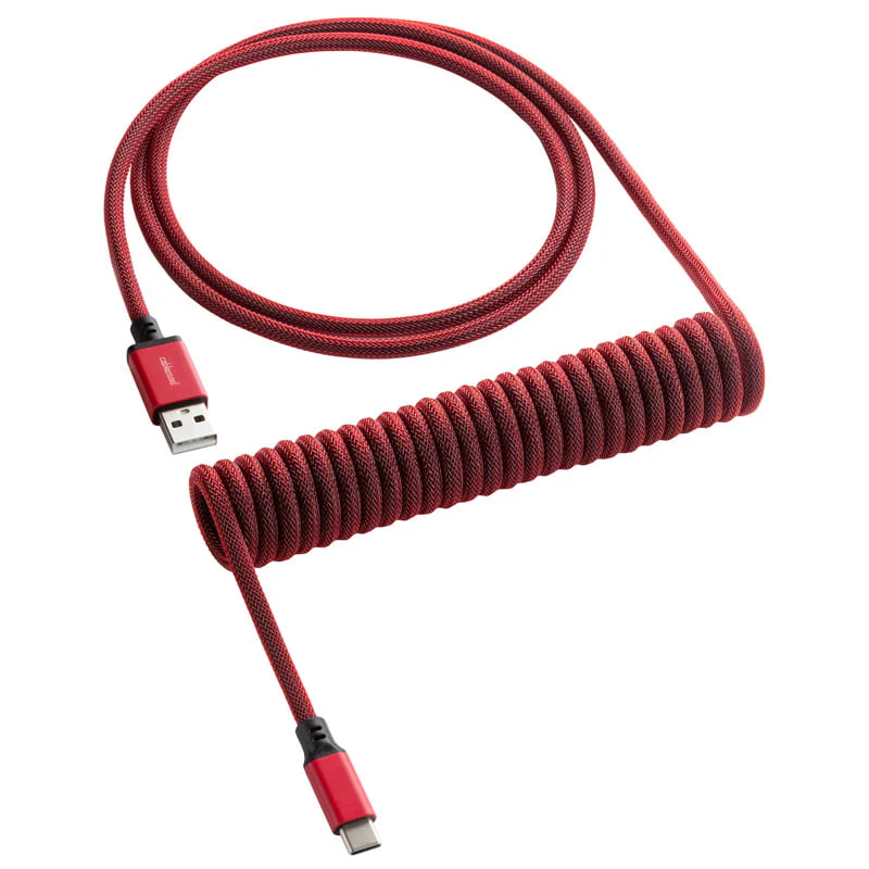 CableMod Classic Spiral-Tastaturkabel USB A auf USB Typ C. Republic Red – 150 cm