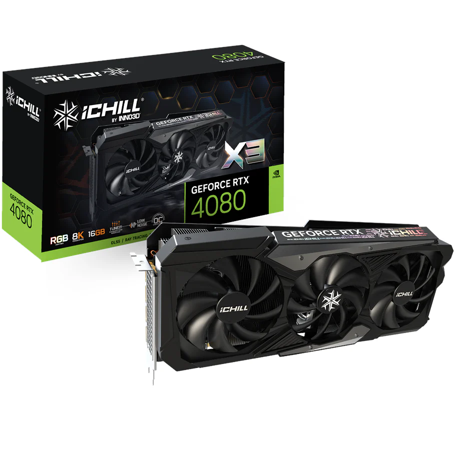 Inno3D GeForce RTX 4080 iCHILL X3 – 16 GB GDDR6X RAM – Grafikkarte