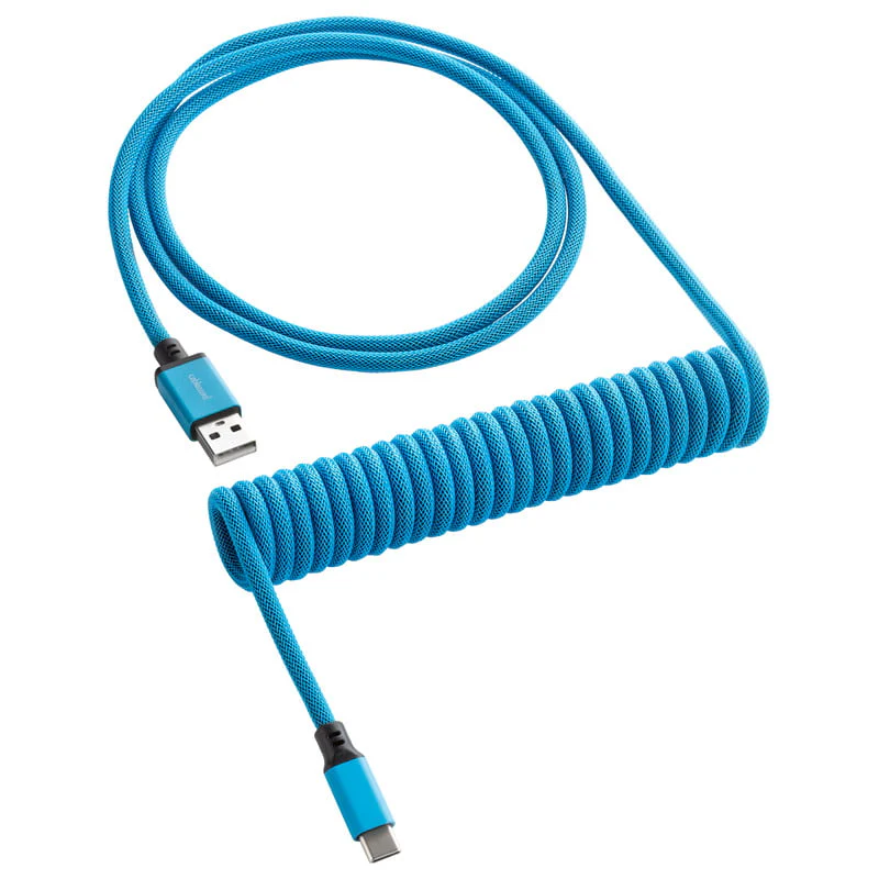 CableMod Classic Spiral-Tastaturkabel USB A auf USB Typ-C. Spectrum Blue – 150 cm
