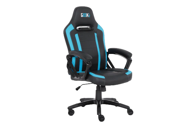 Geekd Raid Gaming-Stuhl Schwarz/Blau – PU-Leder – Bis zu 150 kg