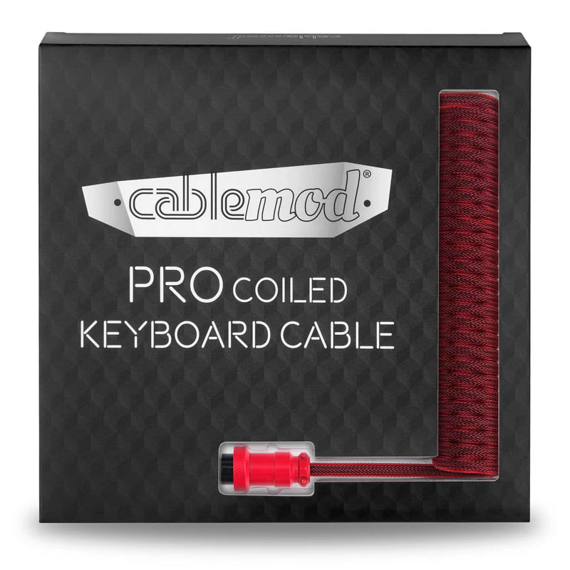 CableMod Pro Spiraltastaturkabel USB A auf USB Typ C. Republic Red – 150 cm