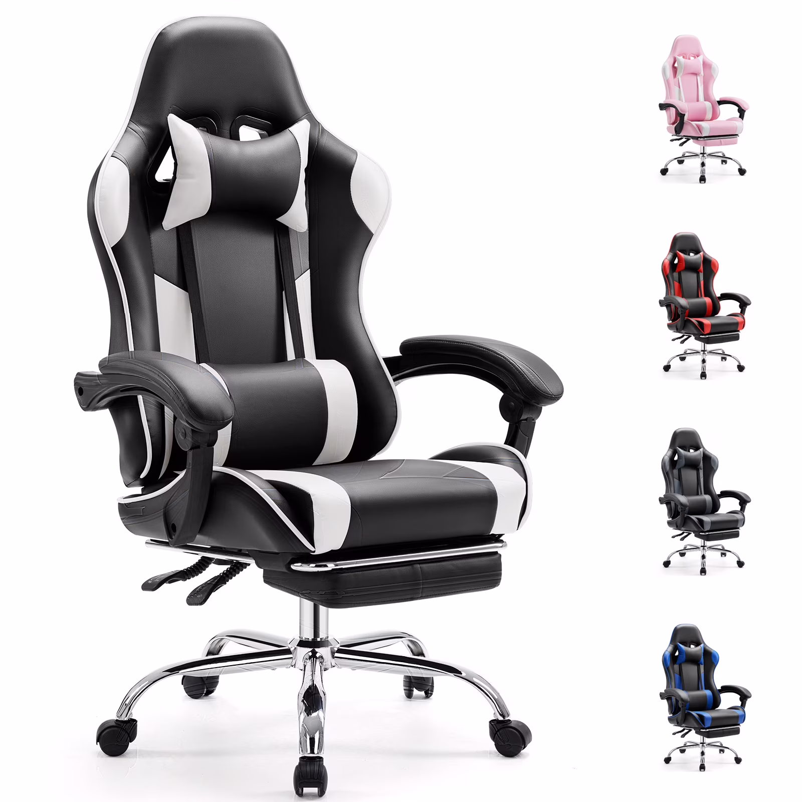 EDX Ergonomic Gaming Chair High Back Office Chair with Lumbar Support and Adjustable Armrests Swivel Racing Chair, Black and Gray