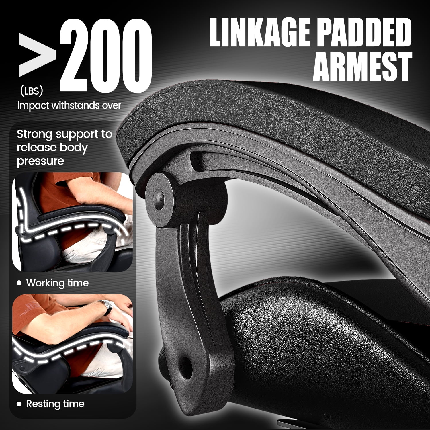 Bigzzia Gaming Chair Office Chair, Ergonomic Game Chair with Height Adjustable Headrest and Lumbar Support for Adults Teens, Black & White