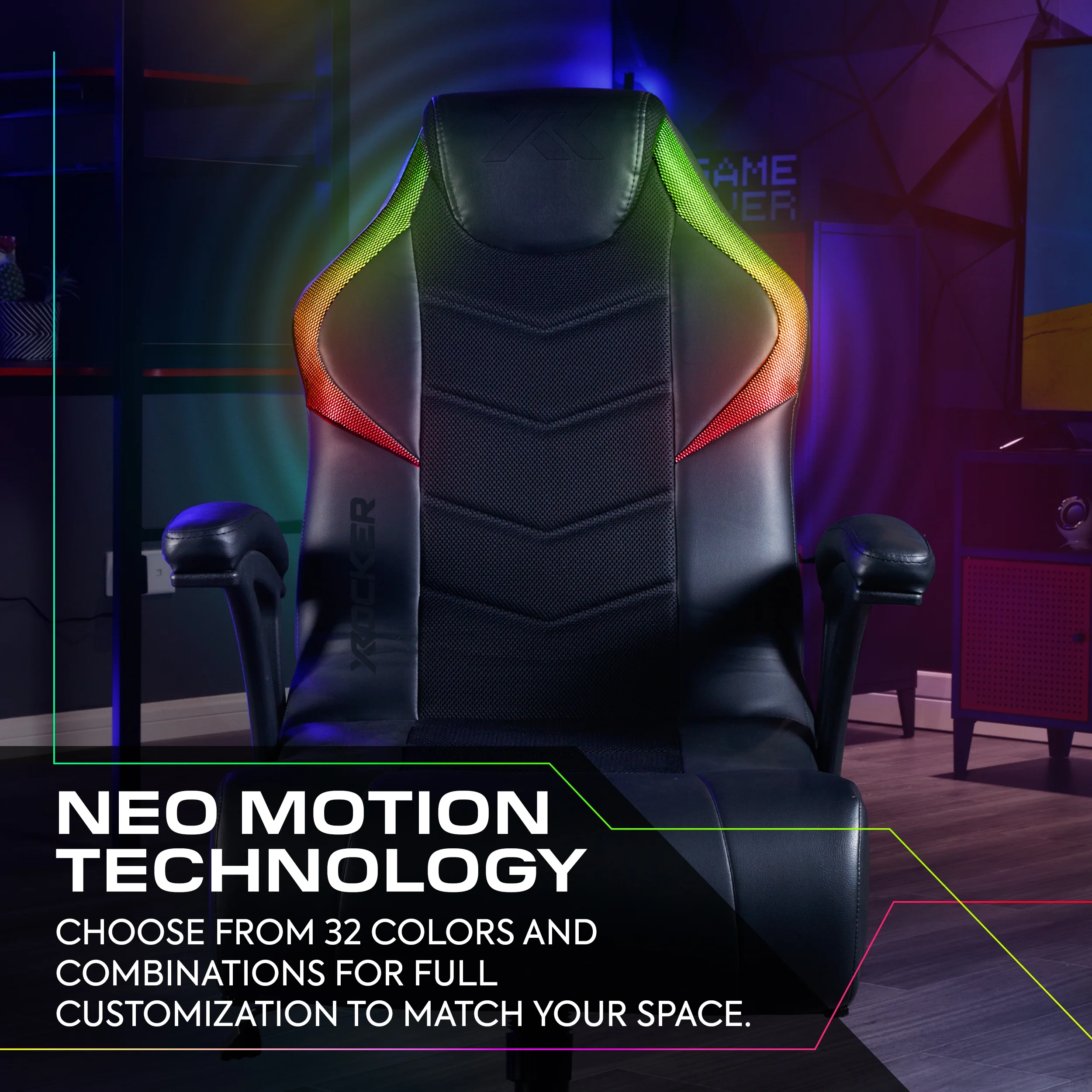 X Rocker Nemesis RGB Pedestal Gaming Chair, Black