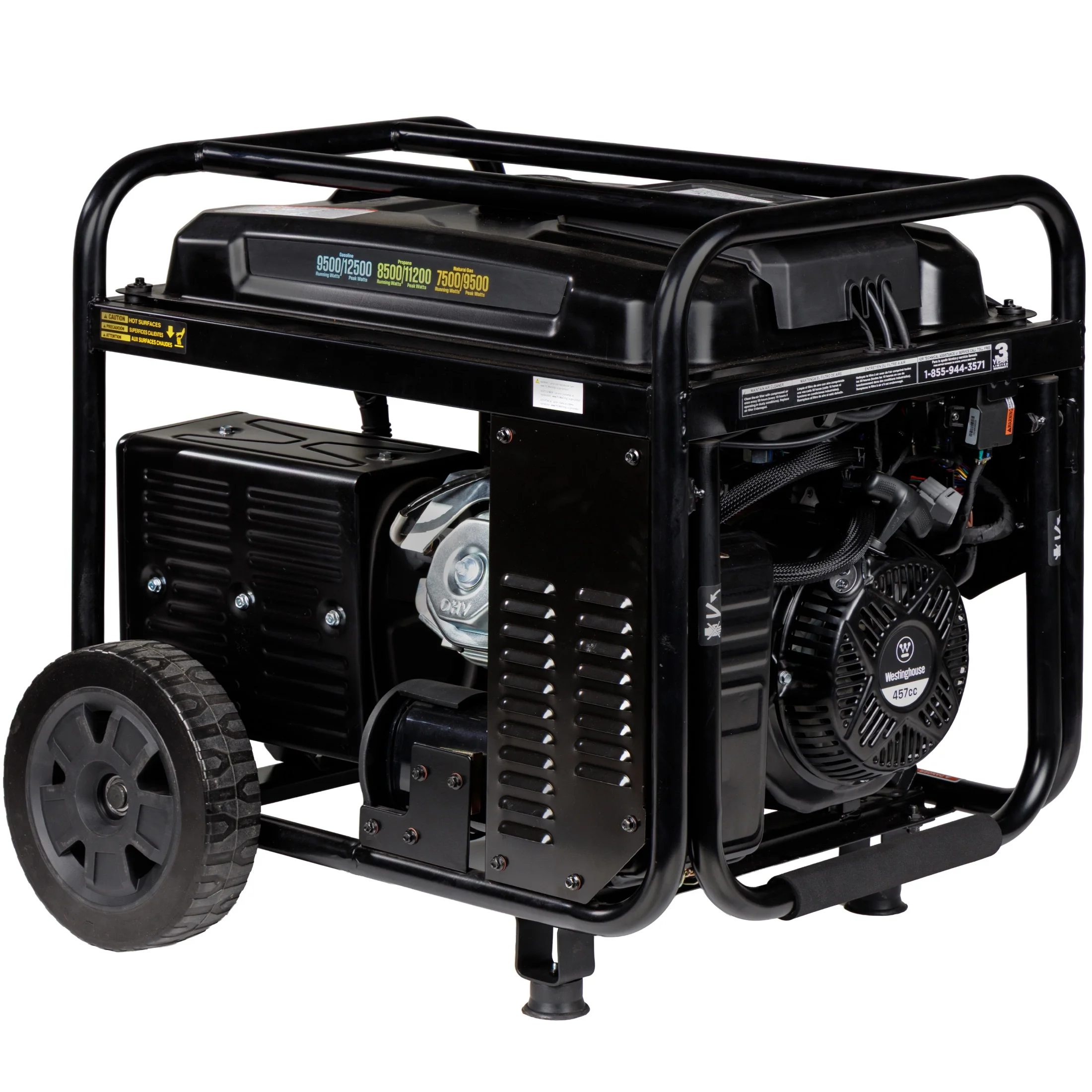 Westinghouse 12500 Peak Watt EFI Tri Fuel Home Backup Portable Generator, Remote Electric Start, Transfer Switch Ready, Gas and Propane Powered, CO Sensor, CARB Compliant
