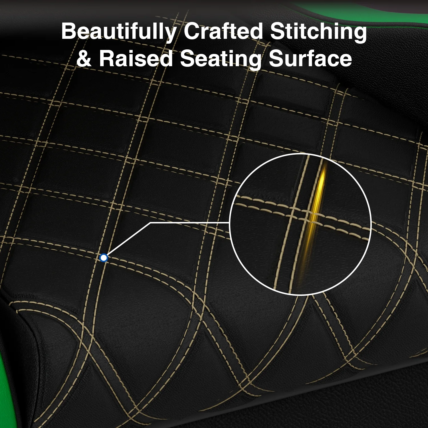 Dryfeedo Gaming Chair with LED Lights, Ergonomic Computer Chair with Lumbar Support, Adjustable Headrest & Footrest, Green